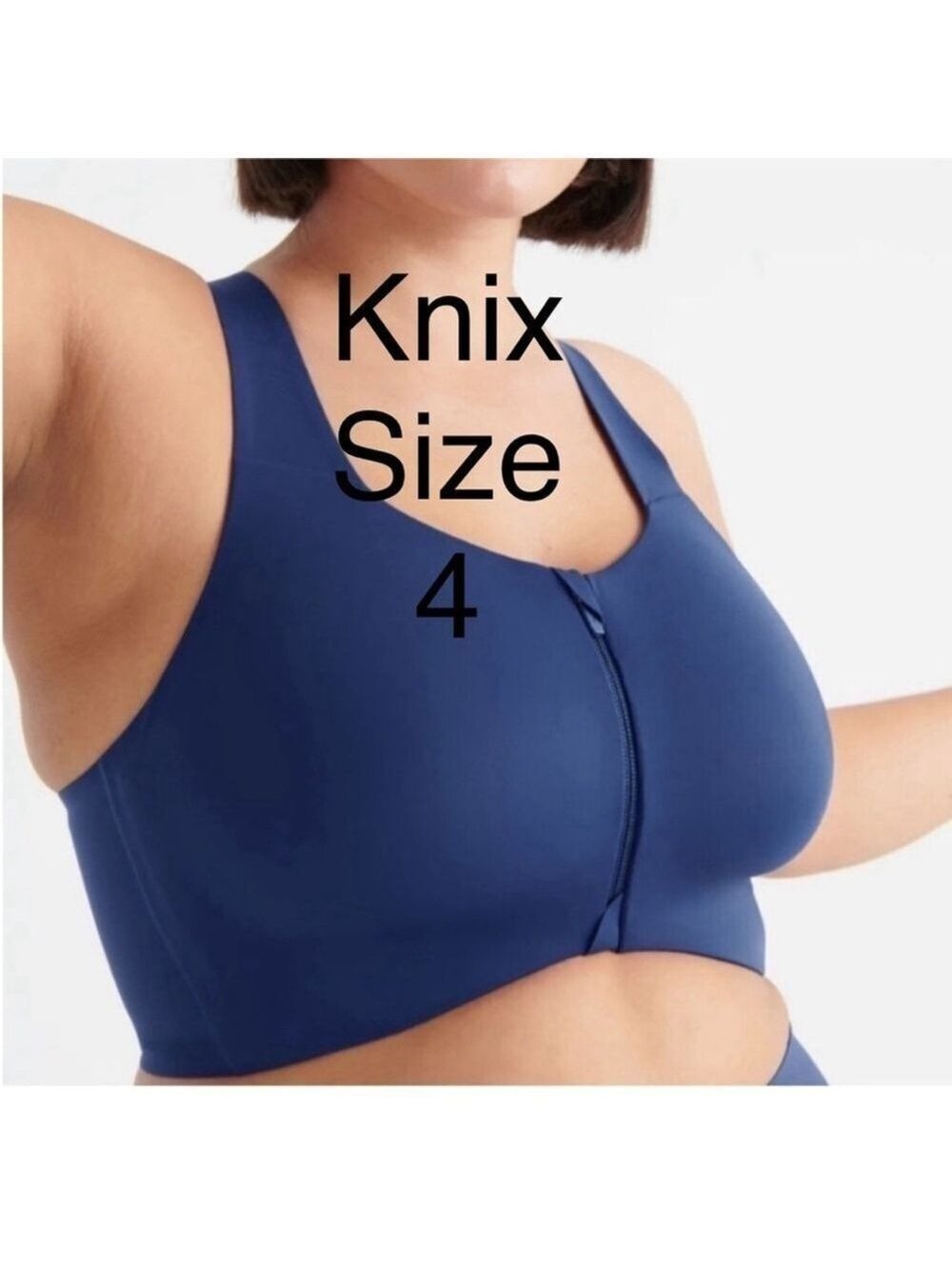 KNIX Catalyst Front Zip closure Sports Bra supportive blue Knix sz 4/32C,D 34C,D